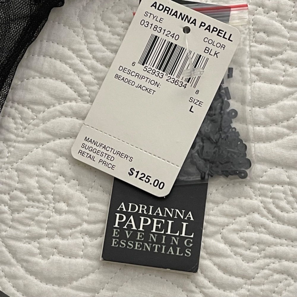 NWT Adrianna Papell Beaded Jacket - Size Large - Picture 13 of 14
